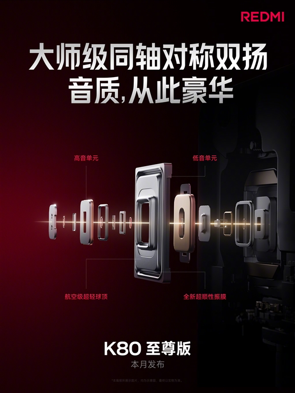 REDMI史上最豪華！K80至尊版搭載行業首款大師級同軸對稱雙揚